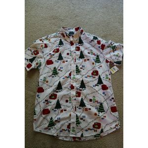 Mens Ugly Christmas Button Down Shirt - Medium